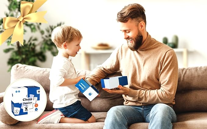 Chess Junior - Chess Set for Kids Ages 4 5 6 7 8, Board Game, Winner of The Brain Child Toy Award, Blue