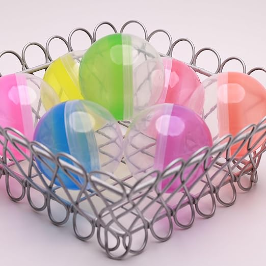 Capsule Vending Machine Semitransparent Round Capsules Empty 25 pcs 2.6 inch - Gumball Machine Capsules Bulk Claw Machine Refills Easter Basket Stuffers DIY Craft Supplies