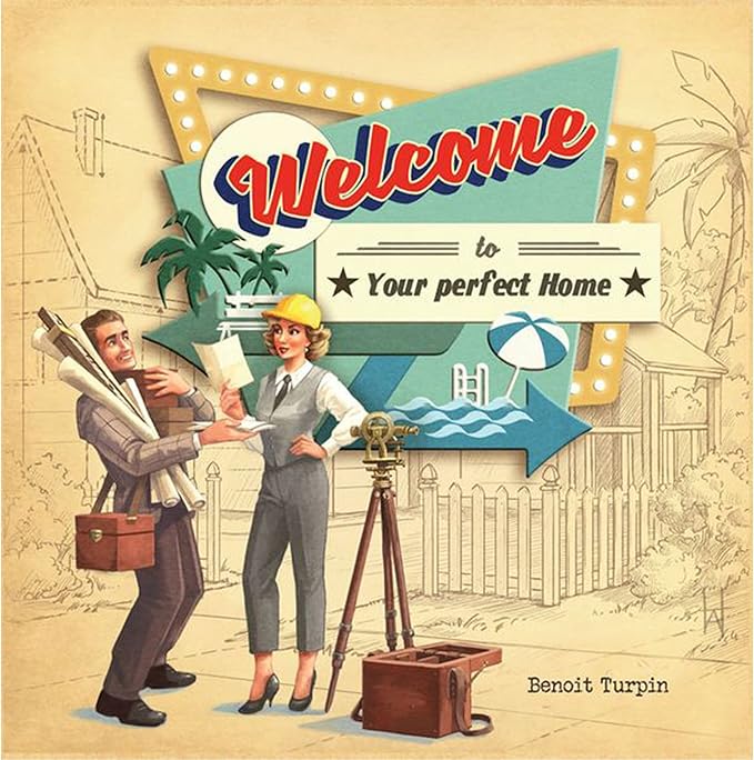 Welcome to... Your Perfect Home Board Game | City Building Strategy Game | Narrative Adventure Game for Adults and Kids | Ages 10+ | 1-6 Players | Avg. Playtime 25 Minutes | Made by Blue Cocker Games