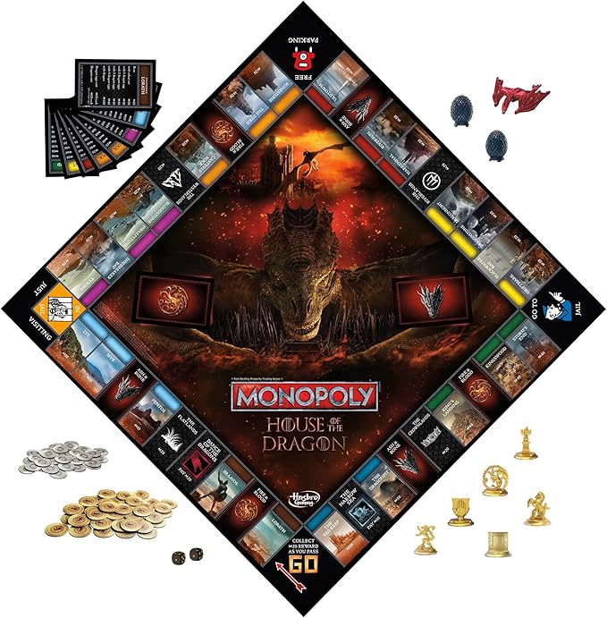 Monopoly House of the Dragon Edition Board Game | Based on the Hit TV Series | Ages 17 and Up | 2 to 6 Players | Strategy Games (Amazon Exclusive)