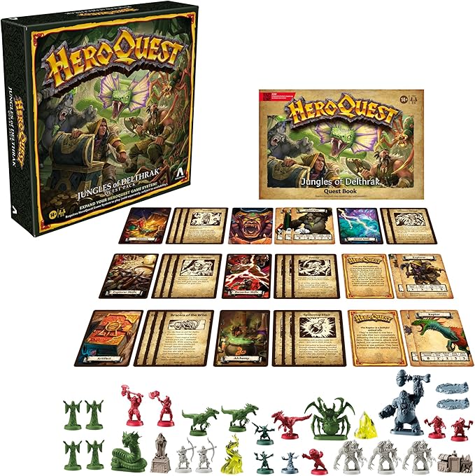 Avalon Hill HeroQuest Jungles of Delthrak Quest Pack | Roleplaying Games | Ages 14+ | 2 to 5 Players | Requires HeroQuest Game System to Play