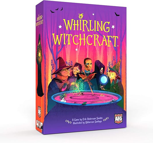 AEG Whirling Witchcraft | Use Recipes, Generate Magical Ingredients & Overflow Opponent's Cauldron | Halloween Board Game | 2-5 Players | Ages 10+