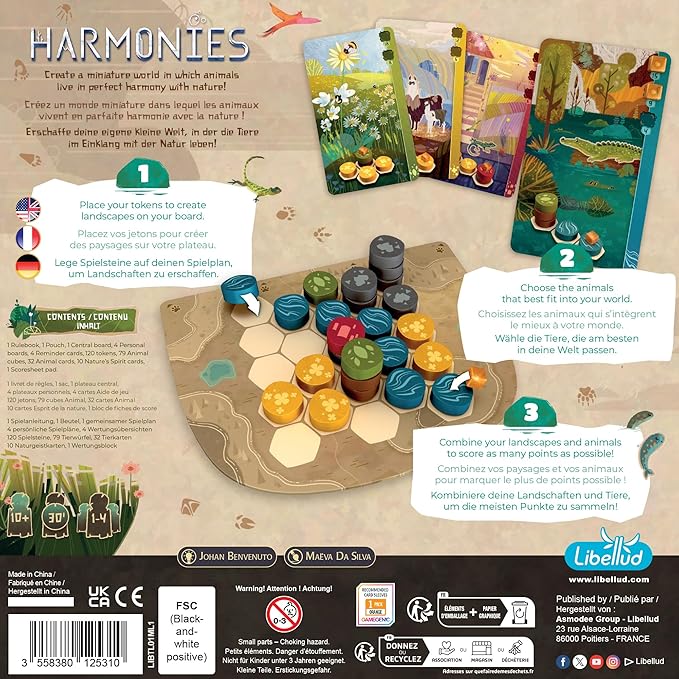 Harmonies Board Game - Create Oneiric Landscapes! Strategic & Poetic Gameplay, Fun Family Game for Kids & Adults, Ages 10+, 1-4 Players, 30 Min Playtime, (Multilingual Edition) Made by Libellud