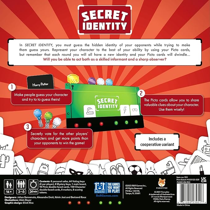 R&R Games Secret Identity, Perfect Party Game for Adults and Kids, Ideal for Family Night