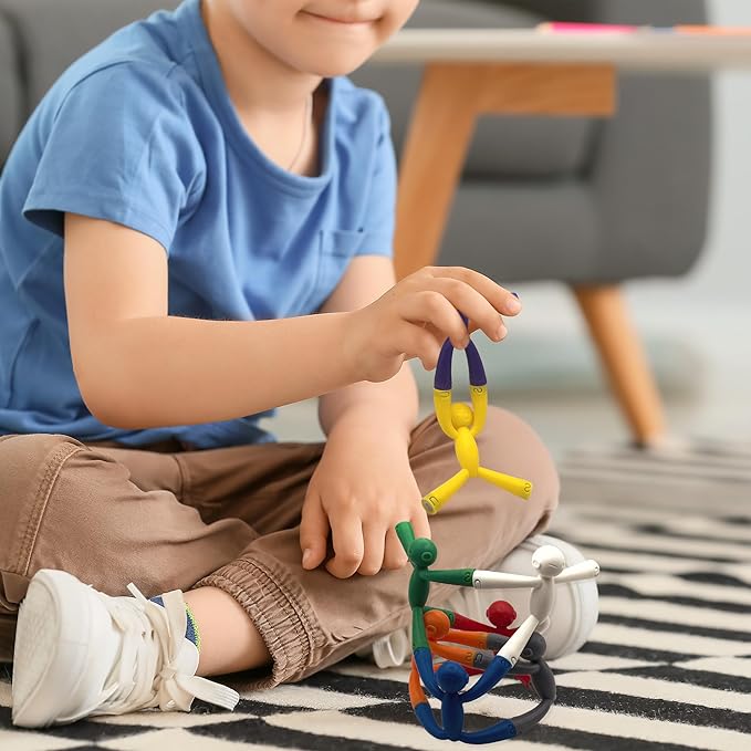 MAGMEN Upgraded Strenght Magnetic Travel Toys for Toddler, Stretchy Magnetic Fun (Ages 3+) Pack of 10 Solid