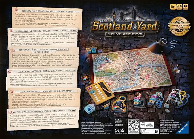 Ravensburger Scotland Yard Sherlock Holmes Edition - Strategy Game for Ages 8+ | Engaging Brain Teaser | Ideal for Family Game Night, Award-Winning Game