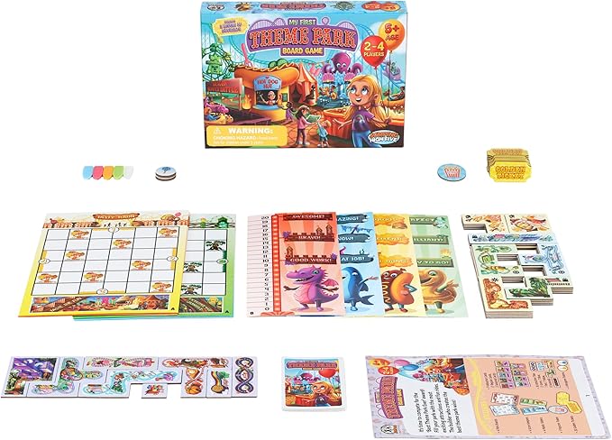 My First Theme Park Board Game for Kids Ages 5+- Build an Amusement Park with Cute Rides & Games - Fun Family Tile-Placement Strategy Game - Easy to Learn - Educational Gift for Boys & Girls