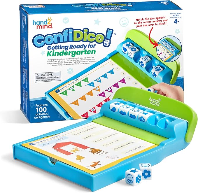 hand2mind ConfiDice! Kindergarten Prep, Learning Games for Toddlers, Math and Reading Activities