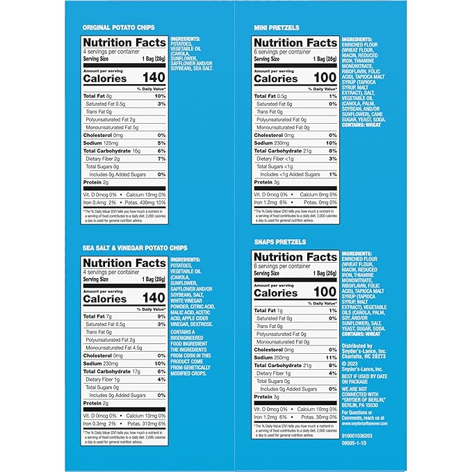 Snyder's of Hanover and Cape Cod Classic Mix Variety Pack, 20 Count Snack Bags