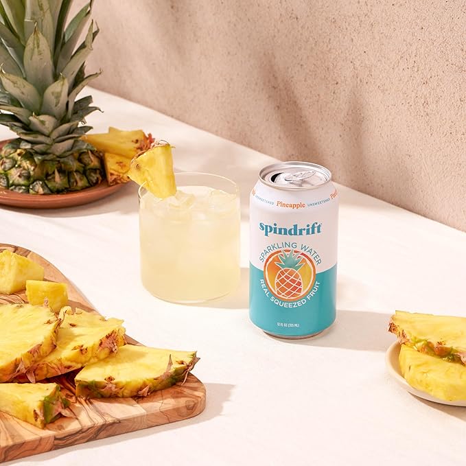 Spindrift Pineapple Sparkling Water Can 12 Ounce (Pack of 24)