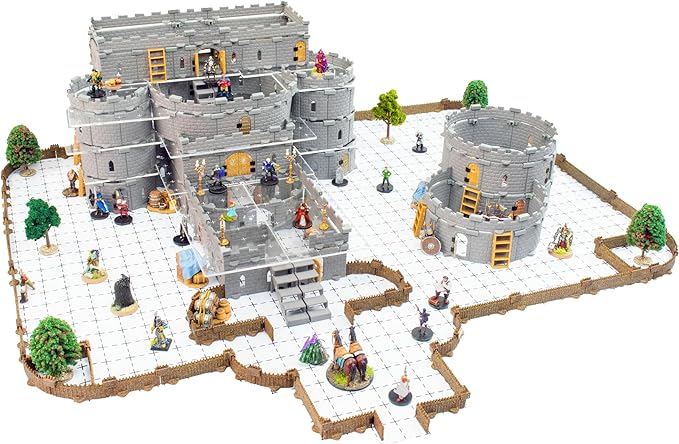 Regent Castle Set - Mini Dungeon Castle Cavern DND Terrain for Tabletop RPGs, Dungeons & Dragons, Pathfinder, War Gaming, and More! by DCD (316+pcs, 14sqft, 48areas)