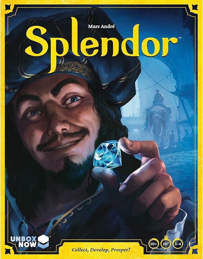 Splendor Board Game (Packaging May Vary) - Master The Art of Wealth and Prestige! - Engaging Gem Mining Strategy Game for Kids & Adults, Ages 10+, 2-4 Players, 30 Min Playtime, Made by Space Cowboys