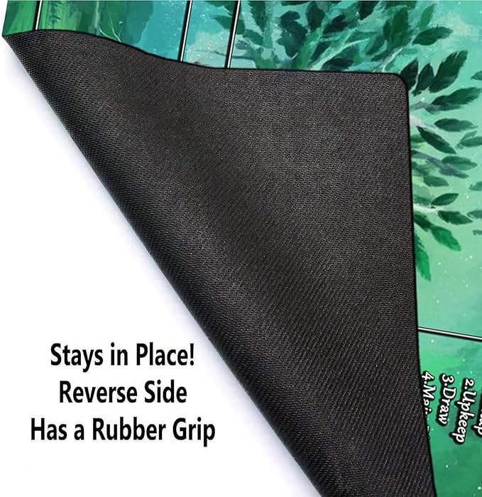 AI Painting TCG Playmat - MTG Trading Card Game Mat with Zone, 24x14 Inches Original Playmats, Smooth Surface for Rubber Collection - Dark Swamp Design 411-062