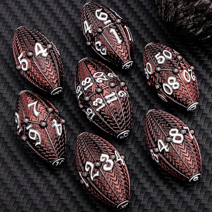 ARUOHHA DND Metal Dice Black Red Dragon Egg Dice with Rotating Dragon Egg Shell, Role Playing Game RPG Polyhedral D and D Dice Set D20 D12 D10 D8 D6 D4