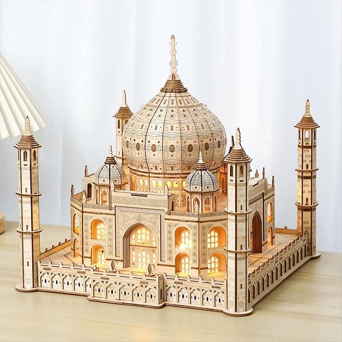 3D Wooden Puzzles Persian Love Palace Kits Includes Light Strip, Brainteaser and Puzzle for Halloween/Birthday,Gifts for Adults and Teens to Build Combination