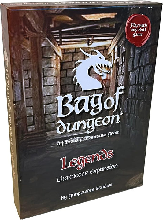 Bag of Dungon Legends Character Expansion Pack - use with Any Board Game - with Added Destiny Skill Cards, Encounter Cards and 4 New Brave Heroes - (2nd Edition)