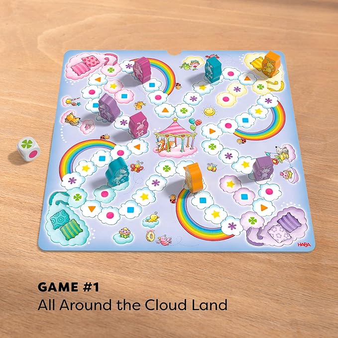 HABA Unicorn Glitterluck 9 Game Collection - Board Game Collection Fun Kids Games 4-8, Unicorn Toys & Games for Family Game Time