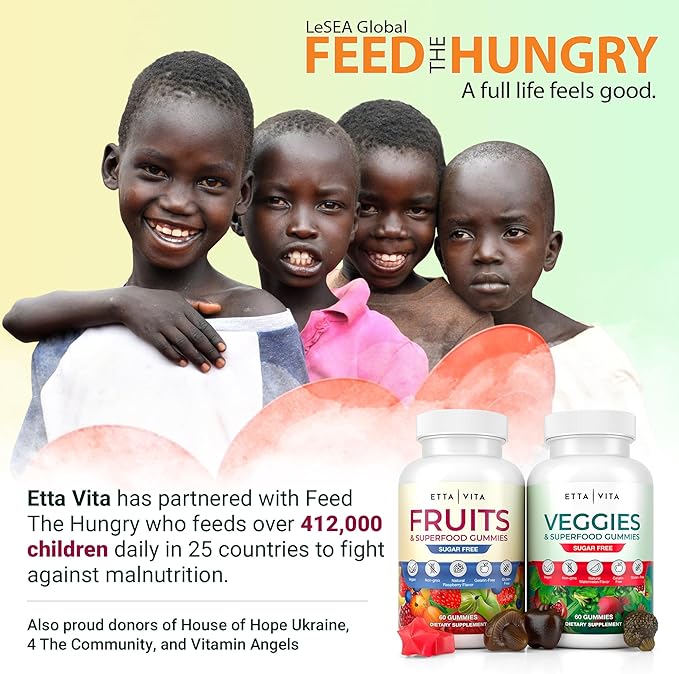 Everyday Debloat & Detox Sugar-Free Fruits and Veggies Gummies - Energy Support with Superfood Fruit and Vegetable Supplement (120 Chews) Cruelty-Free, Vegan, Gluten-Free, Fruit and Vegetable Vitamin