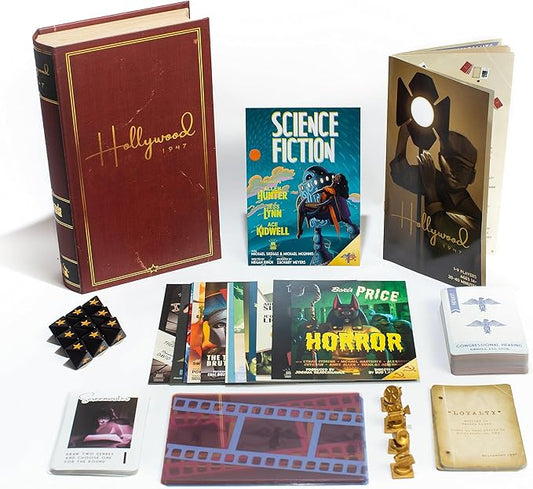 Hollywood 1947 Board Game, Movie Making Game for Friends and Family, Board Game of Cards, Strategy, and Deceit, for 1-9 Players, Ages 14+