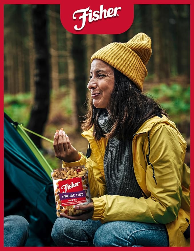 Fisher Snack Sweet Nut Bulk Trail Mix, 38 oz (Pack of 1), Honey Roasted Peanuts, Raisins, Frosted Walnuts, Cashews, Dried Sweetened Cranberries, Healthy Snacks for Adults & Kids, Dried Fruit, Trail Mix Snacks