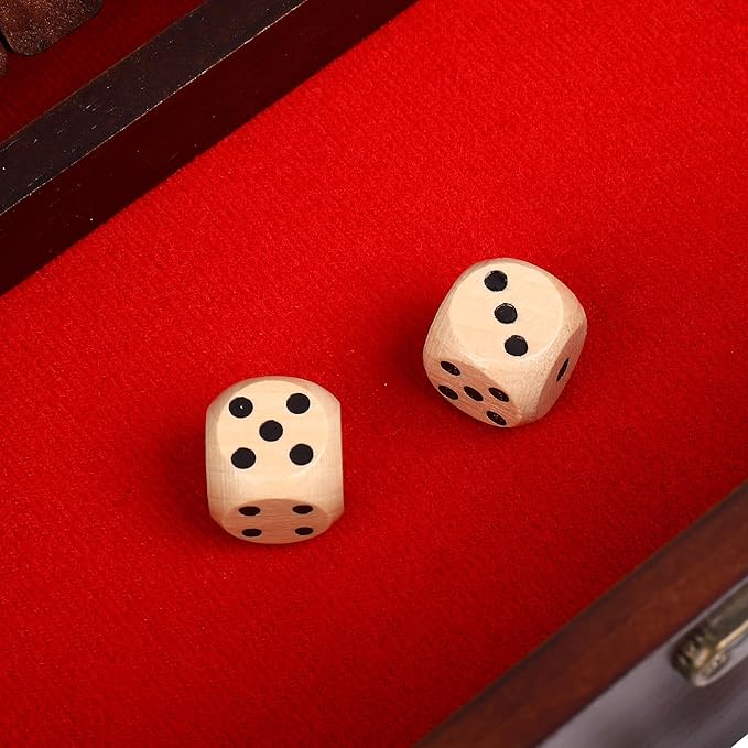 STERLING Games 12 Number Shut The Box Wooden Box Travel Case Nautical Theme Family Dice Game for Kids and Adults