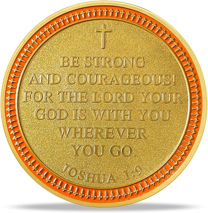 Golden Lotus Cup Religious Coin | Inspirational Bible Verse Medallion | Faith-Based Gifts for Spiritual Encouragement for Men & Women