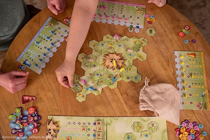 Gnome Hollow Board Game, Thematic Gnome and Garden Tile Laying & Worker Placement Strategy Game for All Ages, Beautiful Art and Game Design by Ammon Anderson, Ages 12+, 2-4 Players, 45+ Min Play Time
