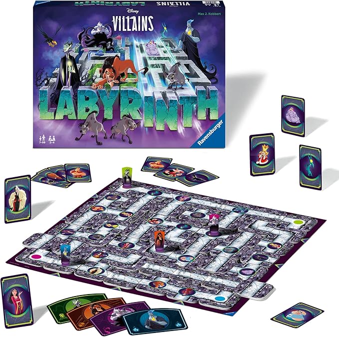 Ravensburger Disney Villains Labyrinth Board Game - Engaging Family Fun for Ages 7 and Up | Dynamic Maze Puzzle | Quality Design | Ideal Gift for Disney Fans