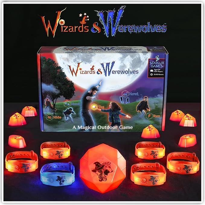 Wizards & Werewolves: A Magical Hide and Seek Game | 4-10 Players | Outdoor Games for Kids 8-12+ | Camping Games for Kids | Glow in The Dark Yard Games for Kids and Adults | “A Howling Good Time!”