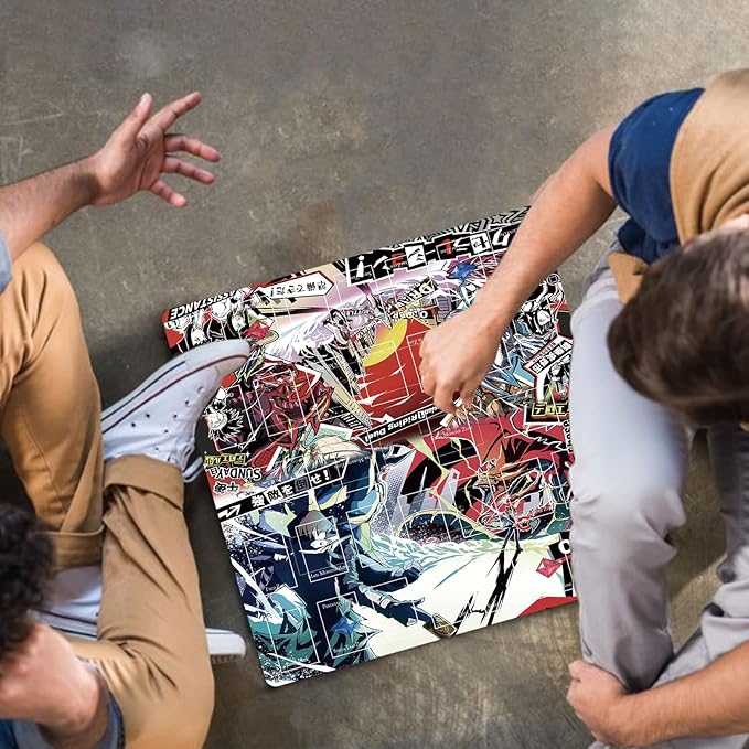 Card Rubber Mat - 2 Player, Square playmat for Gamer 60x60cm/23.6x23.6inch