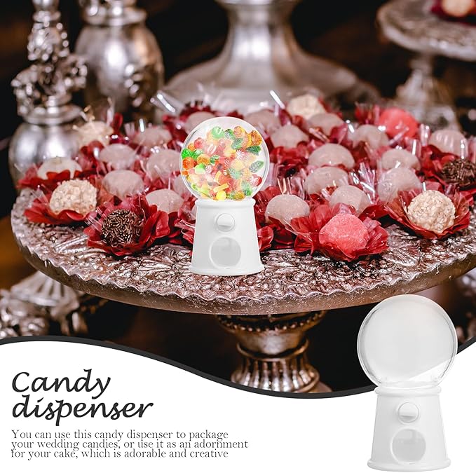 Garneck 48 Pcs Mini Machine Cute Gumball Machine Kids Party Toys Jelly Candy Arcade Game Machine Mini Candy Dispenser Valentine Candy for Snack Child Plastic Personality White, Whitex4pcs, 12RF23152R