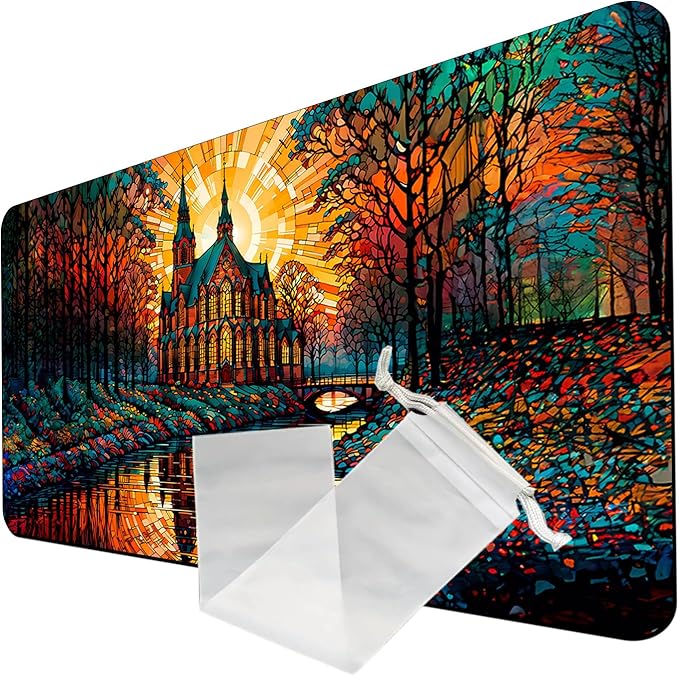 MTG Playmat, Game Play Mat for MTG TCG 24 x 14 inches Trading Card Inked Game Playmats with Storage Bag Smooth Rubber Surface Battle Game