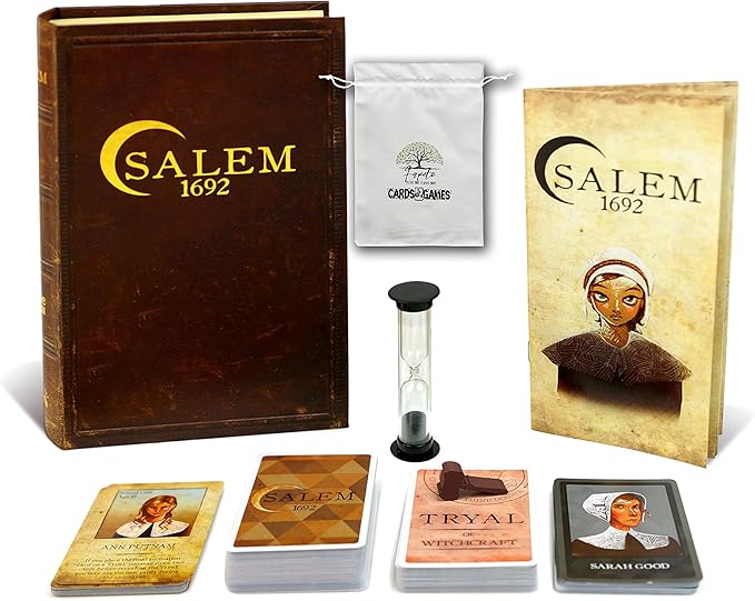 Drawstring Bag Bundle with Bristol 1350, Tortuga 1667, Salem 1692, and Deadwood 1876 Board Games