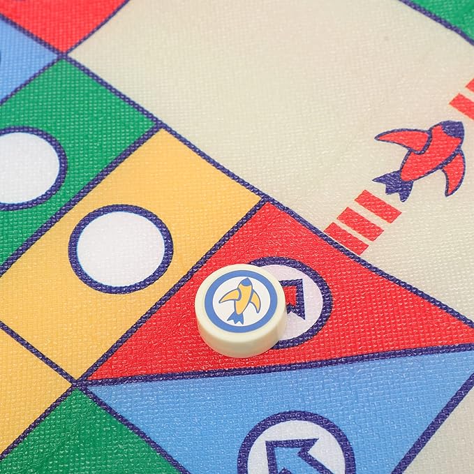 NUOBESTY Flying Chess Carpet Mat Rug Kids Crawling Cushion Blanket Family Party Board Game with Plastic Chess Pieces for Parent-Child Game 90 x 90cm (Random Color)