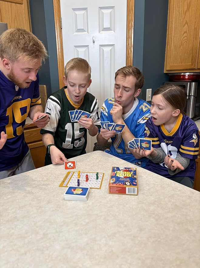 New Fast-paced Football Card Game for Families, Games Nights, Tailgates & Even Half-time | Enjoyed by Kids, Teens and Adults | 2-6 Players, Ages 7+, 5 min to Teach, 15 min to Play
