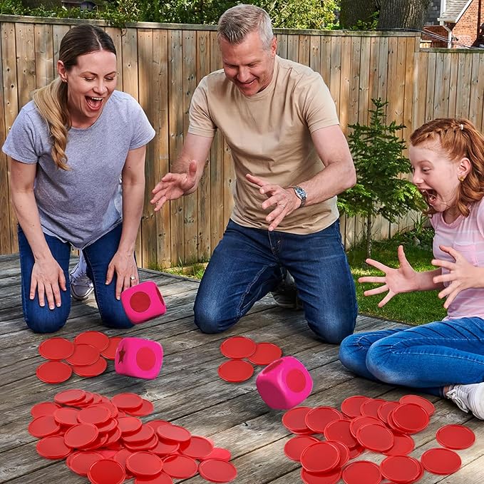 Coopay 1000 Pieces 1 Inch Bingo Chips Bulk, Bingo Markers for Math Practice, Plastic Learning Counters Disks Counting Discs and Poker Chips Game Tokens Kids Reward (Red)