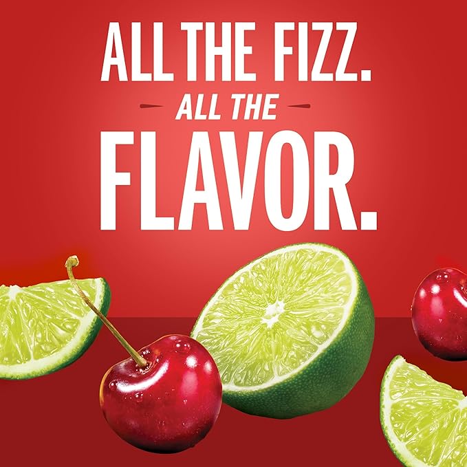 IZZE Sparkling Juice Beverage Blend, Cherry Lime, No Sugar Added, 8.4 FL OZ, 24 Cans