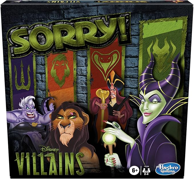 Hasbro Gaming Sorry! Board Game: Disney Villains Edition Kids Game, Family Games for Ages 6 and Up (Amazon Exclusive)