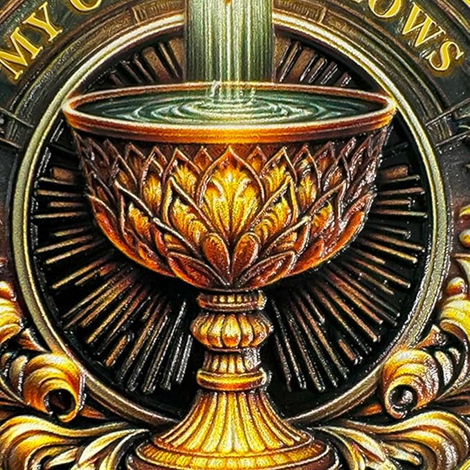 Golden Lotus Cup Religious Coin | Inspirational Bible Verse Medallion | Faith-Based Gifts for Spiritual Encouragement for Men & Women