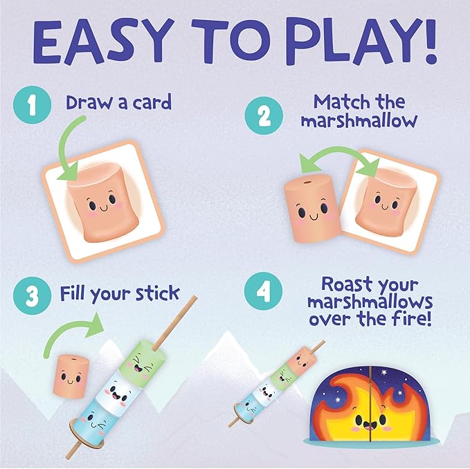 Peaceable Kingdom Happy Marshmallow Toddler Game - Develops Fine Motor Skills and Color Matching for Kids Ages 2 and Up