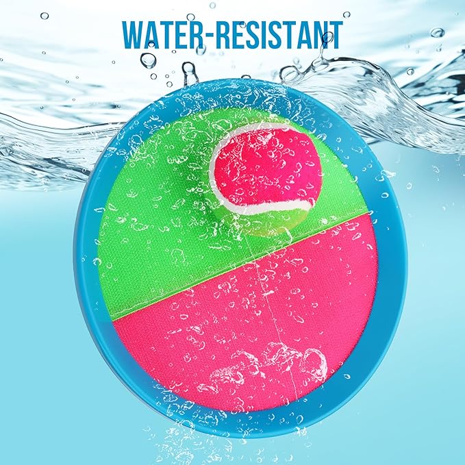 Toss and Catch Ball Set for Toddlers, Kids and Adults - 6 Pack - Kids Toys Outdoor Indoor - Sturdy & Water-Resistant, Great Game for Beach, Pool and Yard - Classic Gift for Boys Girls