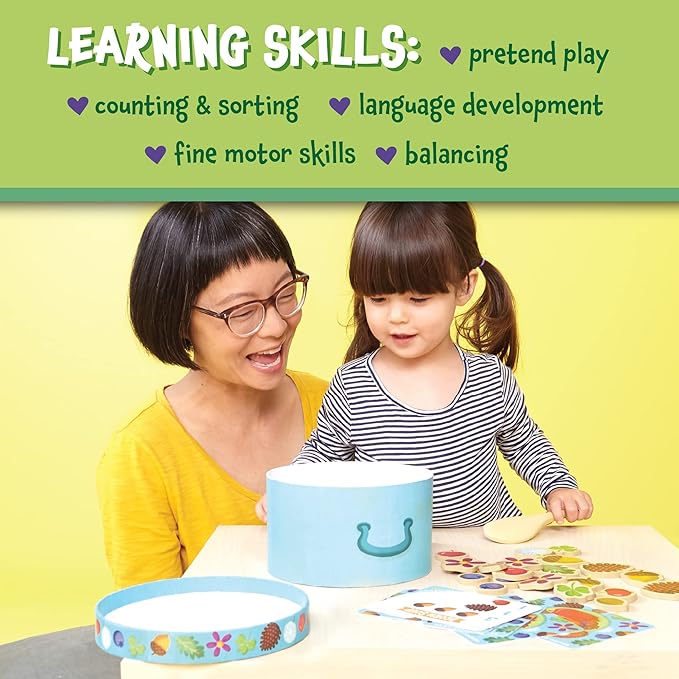 Peaceable Kingdom Acorn Soup – Game for You and Your 2 + Year Old – Fun Toddler Games Ages 2–4 That Teach Numbers and Counting Skills