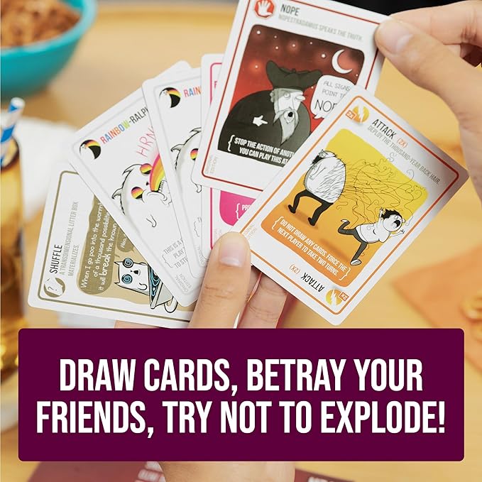 Exploding Kittens Party Pack - 2-10 Players - Ages 7+ - 15 Minutes to Play - Party-Sized High-Stakes Card Game, Ideal for Party, Family Game Night, Fun for Kids and Adults