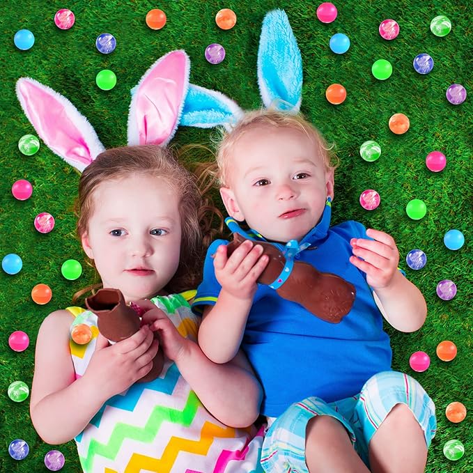 Leitee 500 Pcs Bouncy Balls Bulk, 0.78 Inch/ 20 mm Small Neon Swirl Bouncing Balls for Vending Machine, Kids Birthday Party Favors and Class Prizes