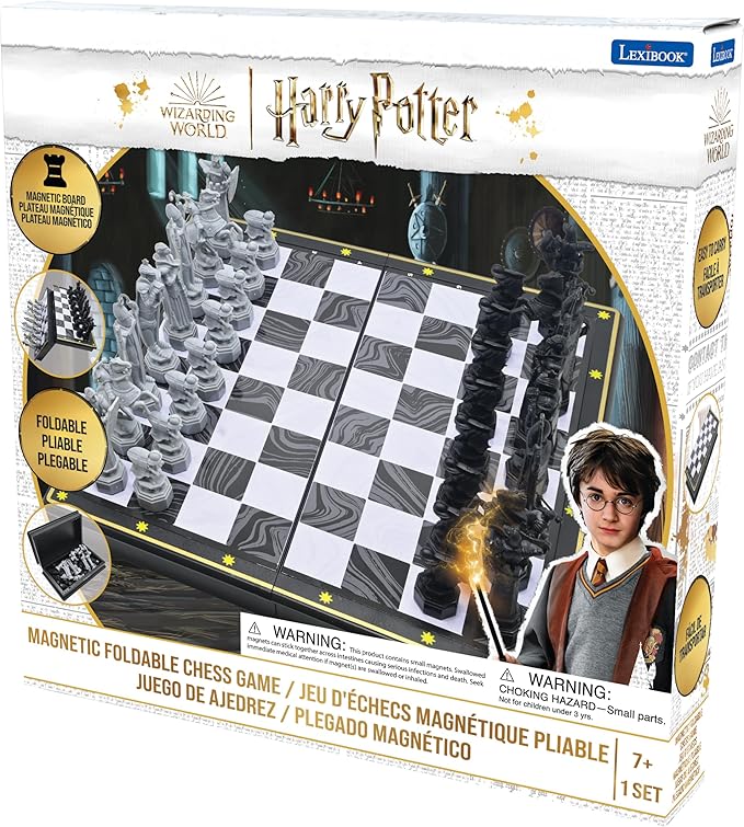 LEXiBOOK - Harry Potter Chess Games, Magnetic and Foldable Chess Board, 32 Pieces, Family Game, CGM300HP