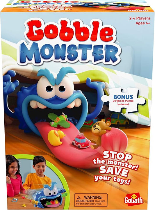 Gobble Monster Game - Save Your Toys from The Monster's Tongue Before It's Too Late - Includes 24-Piece Puzzle by Goliath