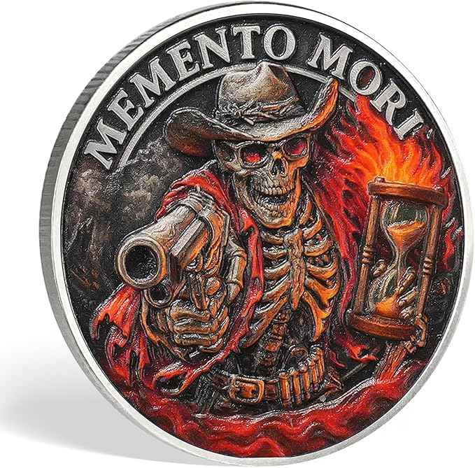 Memento Mori Coin Momento Mori Coin Skull Coin Stoic Gifts Memento Mori Calendar Living Memento Mori Amor Fati Coin (Musketeer Skull)