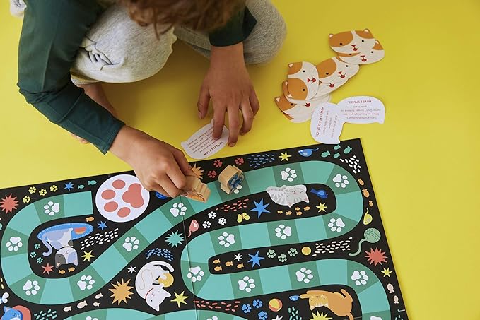 Petit Collage Catventures Board Game for Kids – Fun Cat Board Game for 2-4 Players, Made from Recycled Materials and Vegetable-Based Inks – Makes a Great Gift for Cat Lovers