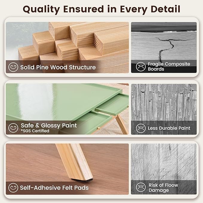 1500 Pieces Wooden Jigsaw Puzzle Board with Foldable Legs, 35"x26.8" Puzzle Table with 4 Drawers and Protective Cover, Large Wood Folding Jigsaw Puzzle Table for Adults and Teens, Mint Green