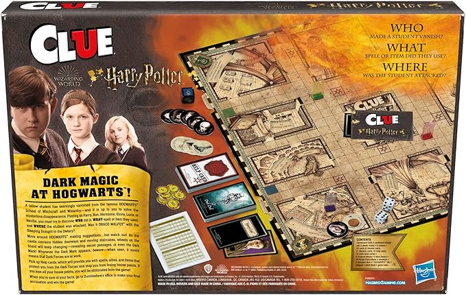 Hasbro Gaming Clue: Wizarding World Harry Potter Edition Board Game | Family Games for Kids, Teens, and Adults | Mystery Games | Ages 8 and Up | 3 to 5 Players